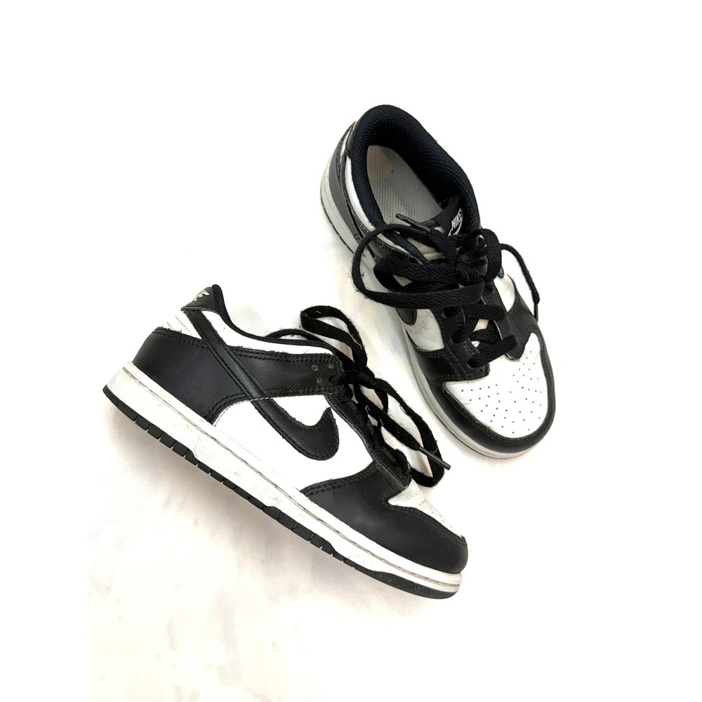 NIKE $72 Unisex Kids 1 Black White Panda Dunk Low Lace Up Sneakers Bin 3